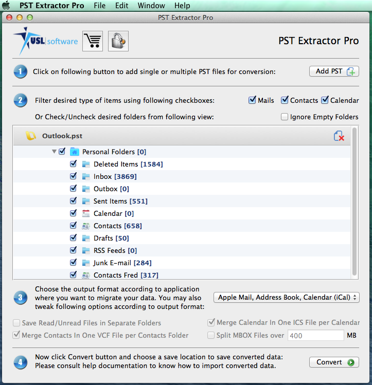 Convert Outlook Pst File to Mac Mail